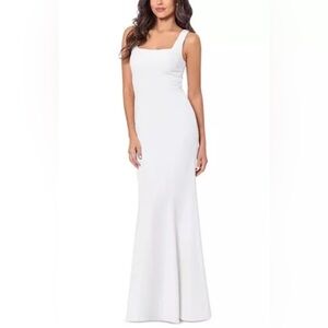AQUA Square Neck Mermaid Wedding Gown Bloomingdale's Ivory